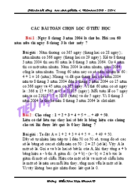 Giáo án bồi dưỡng học sinh giỏi lớp 4 năm học 2013 - 2014